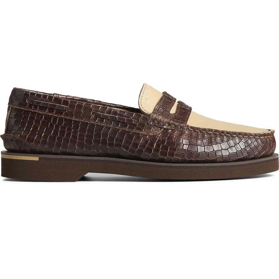 Loafers & Oxfords | Sperry Loafers & Oxfords Authentic Original Penny Double Sole Croc Embossed Loafer