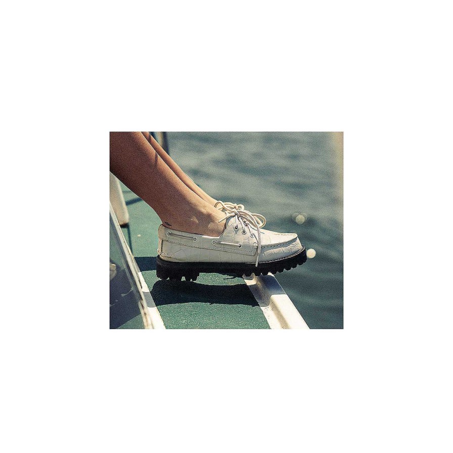 Boat Shoes | Sperry Boat Shoes Sperry X Malbon Authentic Original 3-Eye Croc Boat Shoe